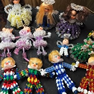 1980's handmade Christmas ornaments lot of 12